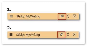 Pinned and unpinned stickies