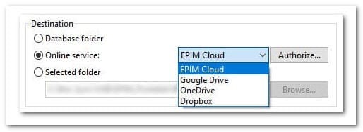 EPIM Cloud is now one of four online services built into EssentialPIM for automatic backups