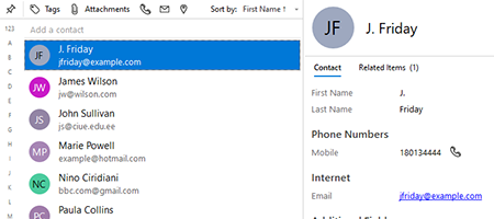 Identify contacts at a glance