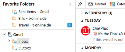 Favorite Mail Folders