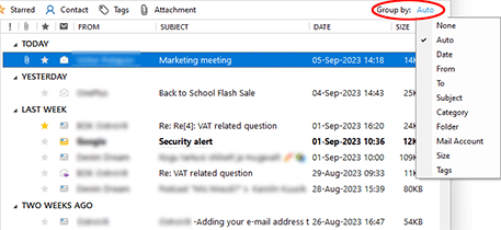 Email Grouping
